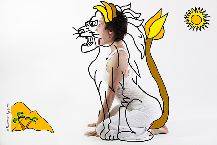 maitri yoga lion simhasana by pépée new